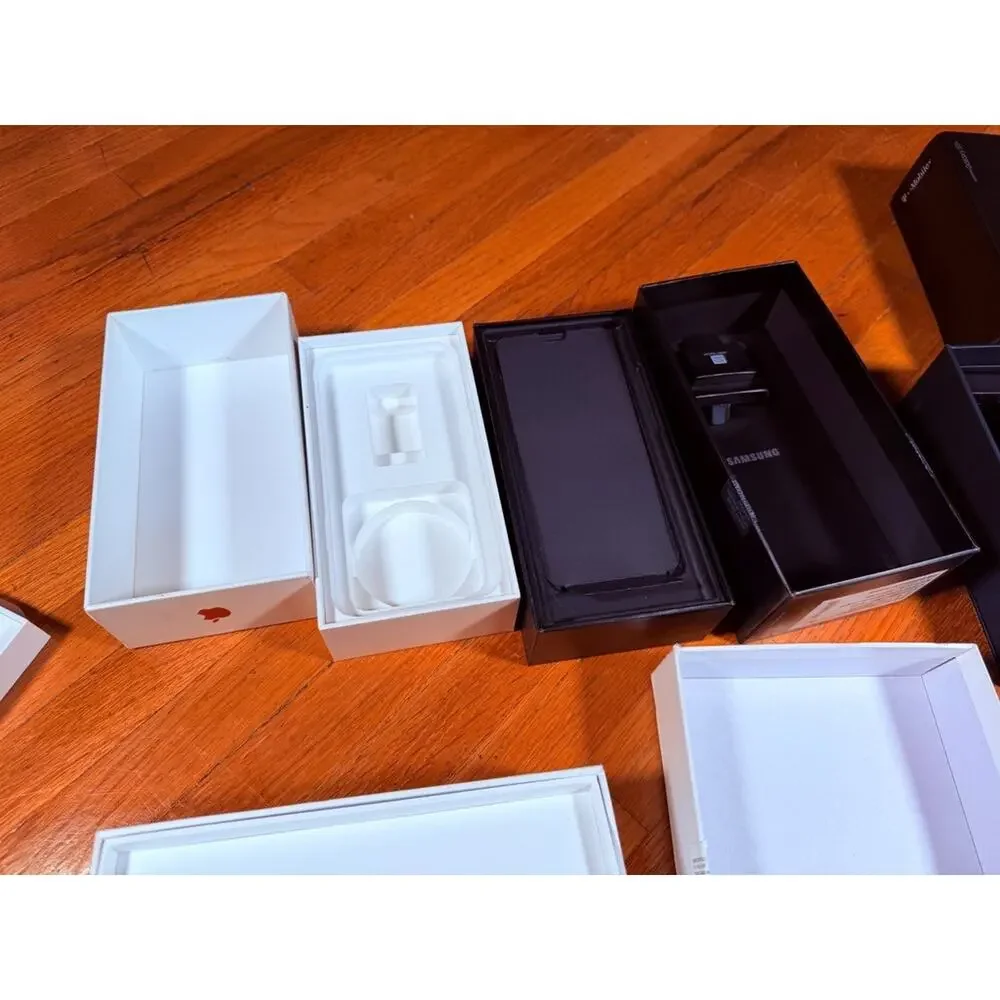 Empty Phone/Tablet Box Lot – Apple, Samsung Galaxy, iPad, AirPods/Pencil Packagi